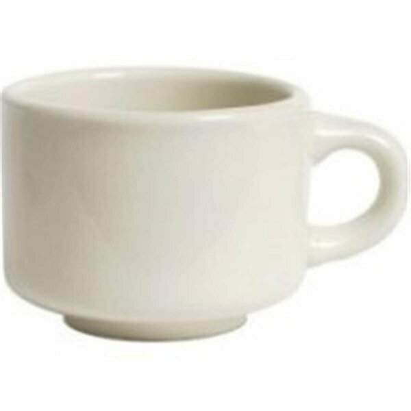 Tuxton China Nevada 3.25 in. Narrowed Rim Stackable Cup - American White - 3 Dozen TRE-023